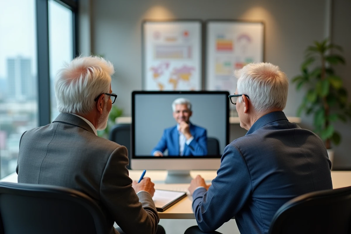 Couple âgé consultant un notaire lors d