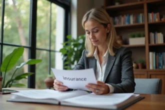 Femme d'âge moyen dans un bureau moderne examine des documents